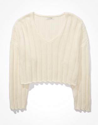 AE Cropped V-Neck Sweater
