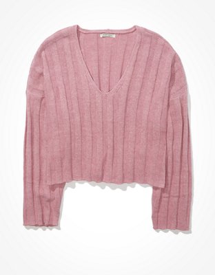 AE Cropped V-Neck Sweater