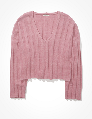AE Cropped V-Neck Sweater