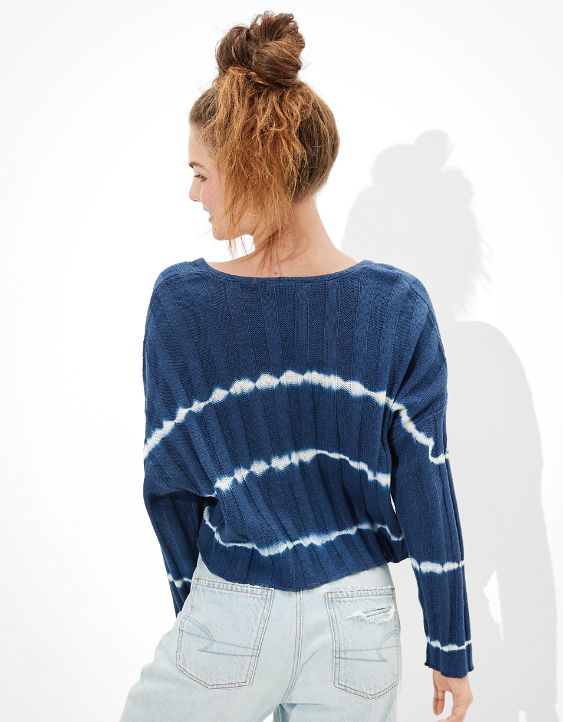 AE Tie-Dye V-Neck Sweater