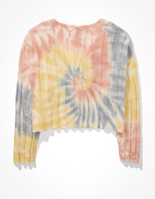 AE Tie-Dye V-Neck Sweater