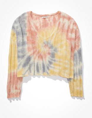 AE Tie-Dye V-Neck Sweater