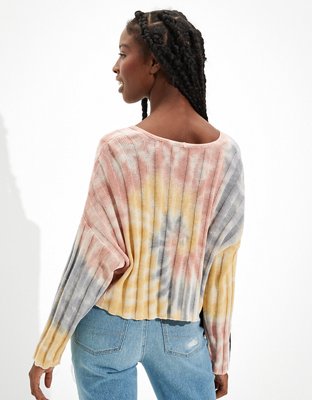 AE Tie-Dye V-Neck Sweater