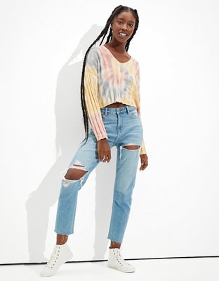 AE Tie-Dye V-Neck Sweater