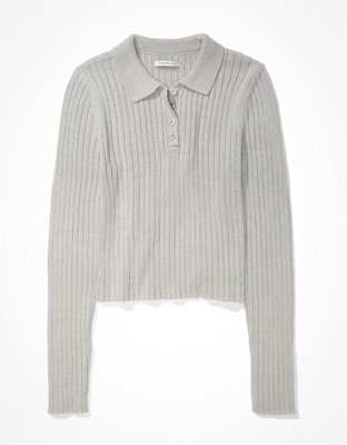 AE Cropped Polo Sweater