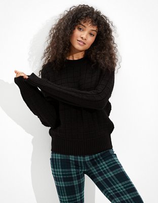 Aerie waffle crew sweater hot sale