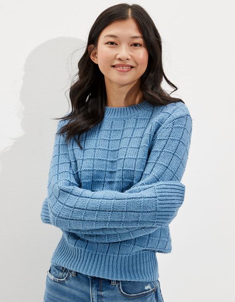 Женские свитеры American Eagle AE Waffle Crew Neck Sweater
