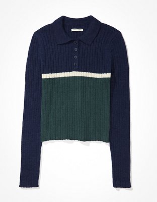 AE Cropped Polo Sweater