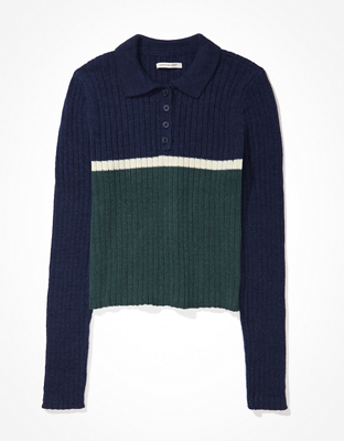 AE Cropped Polo Sweater