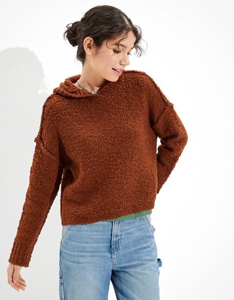 Женские свитеры American Eagle AE Textured Hooded Sweater