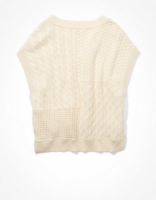 AE Oversized Patchwork Sweater Vest