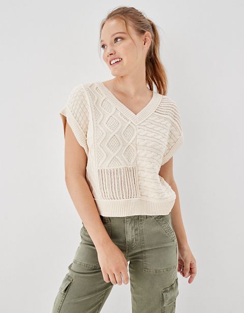 Женские свитеры American Eagle AE Oversized Patchwork Sweater Vest