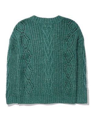 AE Oversized V-Neck Cable Knit Sweater