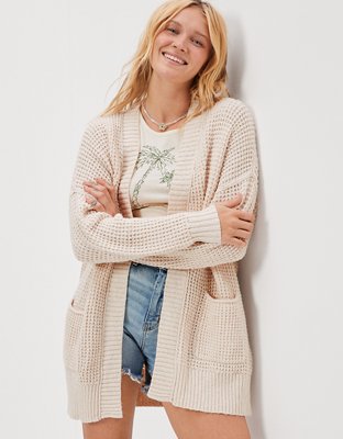 American eagle 2025 waffle cardigan