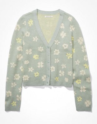 Женские кардиганы American Eagle AE Cropped Flower Cardigan — фото 4