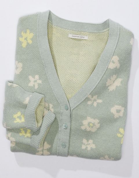 Женские кардиганы American Eagle AE Cropped Flower Cardigan