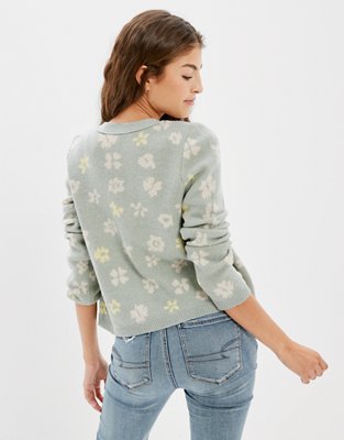 Женские кардиганы American Eagle AE Cropped Flower Cardigan — фото 3