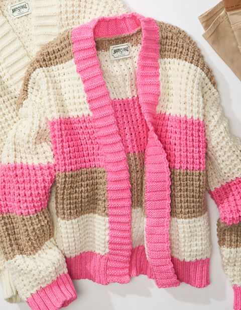 Женские кардиганы American Eagle AE Chunky Striped Cardigan
