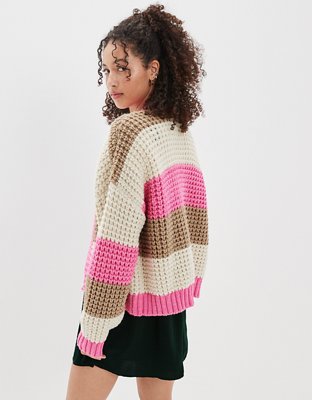 AE Chunky Striped Cardigan