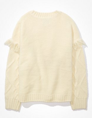 AE Fringe Sleeve Sweater