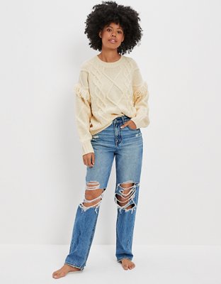 AE Fringe Sleeve Sweater