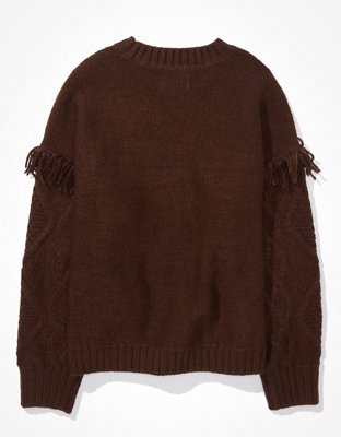 AE Fringe Sleeve Sweater
