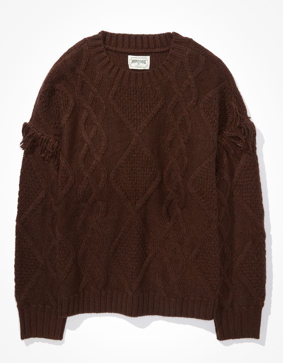 AE Fringe Sleeve Sweater
