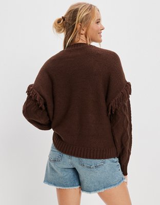 Женские свитеры American Eagle AE Fringe Sleeve Sweater — фото 2