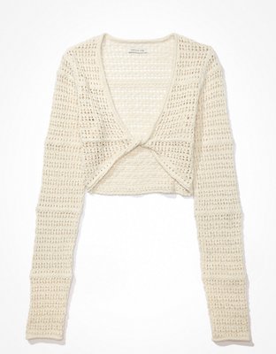 AE Twist-Front Pullover Sweater