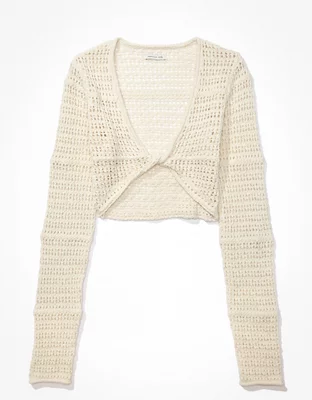 AE Twist-Front Pullover Sweater
