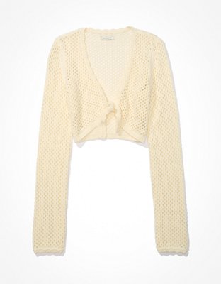 AE Chenille Pointelle V-Neck Sweater