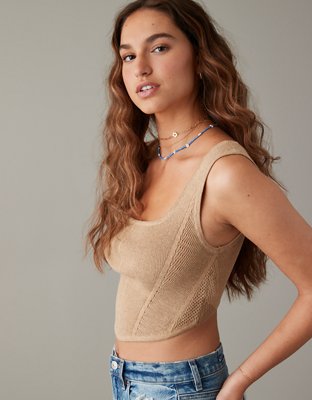 AE Cropped Sweater Tank Top