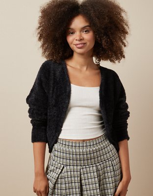 AE Checkered Knit Cardigan