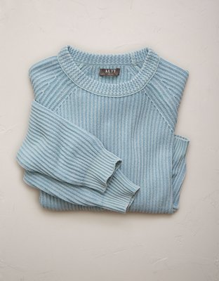 Женский свитер American Eagle AE77 Shaker Stitch Raglan, цвет: Синий — фото 4