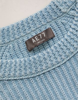 Женский свитер American Eagle AE77 Shaker Stitch Raglan, цвет: Синий — фото 6