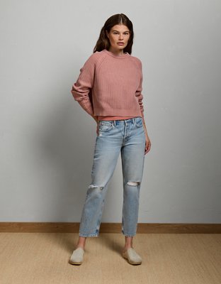 AE77 Shaker Stitch Raglan Sweater