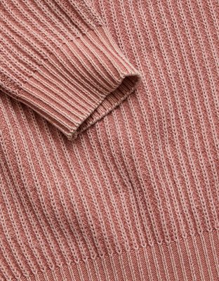 AE77 Shaker Stitch Raglan Sweater
