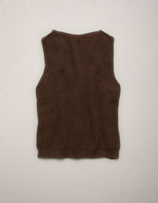 Женский свитер American Eagle AE77 Premium Sweater Tank, цвет: Коричневый — фото 2