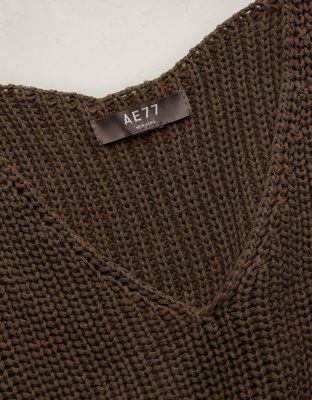 Женский свитер American Eagle AE77 Premium Sweater Tank, цвет: Коричневый — фото 3