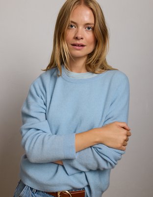 AE77 Cashmere-Blend Crew Neck Sweater