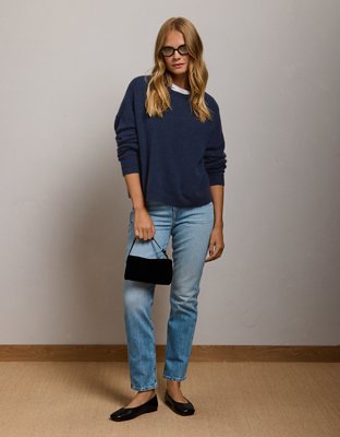 AE77 Cashmere-Blend Crew Neck Sweater