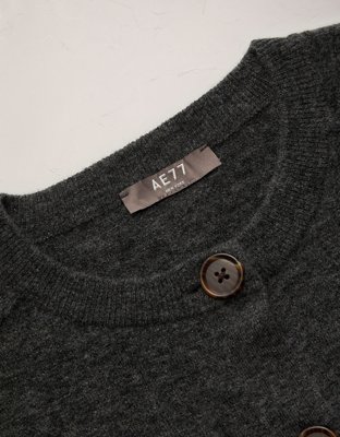 AE77 Cashmere-Blend Button-Up Cardigan Sweater