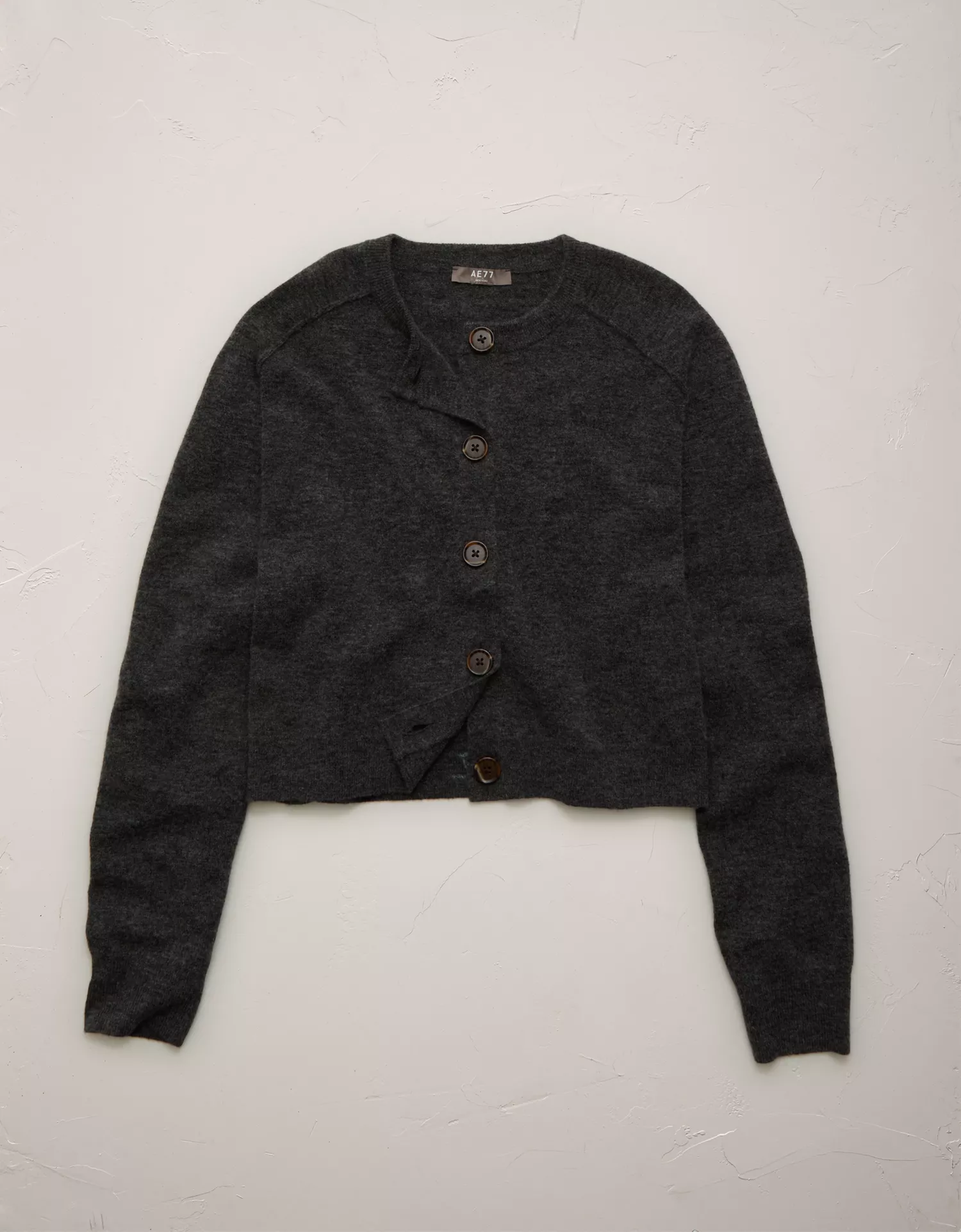 AE77 Cashmere-Blend Button-Up Cardigan Sweater