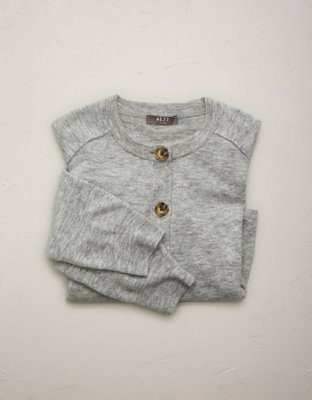 AE77 Cashmere-Blend Button-Up Cardigan Sweater