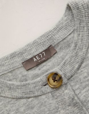 AE77 Cashmere-Blend Button-Up Cardigan Sweater