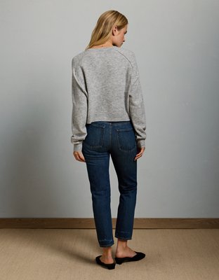AE77 Cashmere-Blend Button-Up Cardigan Sweater