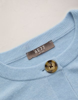 AE77 Cashmere-Blend Button-Up Cardigan Sweater