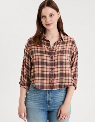 AE Cropped Button Down Shirt