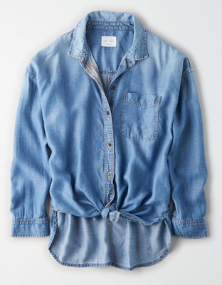 AE Oversized Denim Button Up Shirt