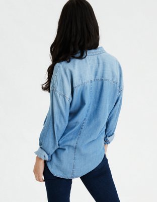 AE Oversized Denim Button Up Shirt